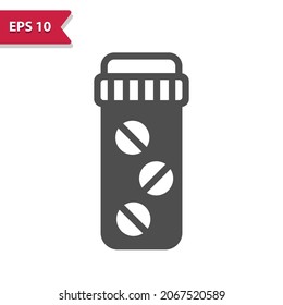 Pill Bottle Icon. Professional, pixel perfect icon, EPS 10 format.