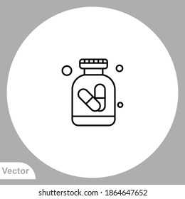 Pill bottle icon sign vector,Symbol, logo illustration for web and mobile