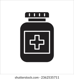 pill bottle icon simple design art eps 10