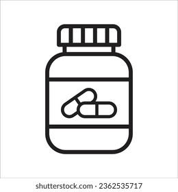 pill bottle icon simple design art eps 10