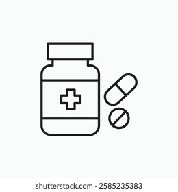 Pill bottle icon. simple vector icon