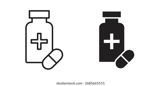 Pill bottle icon simple vector symbol