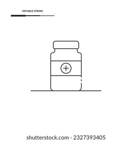 Pill Bottle Icon Vector Design.