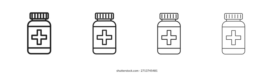 Ícone do frasco. Pictogramas isolados por vetor.