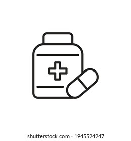 Pill Bottle icon in vector. Logotype