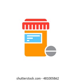 Pill bottle icon vector, Medications jar solid logo illustration, colorful pictogram isolated on white