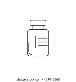 Pill bottle icon vector, Medications jar solid logo illustration, pictogram isolated on white 