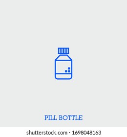 pill bottle icon. pill bottle vector on gray background