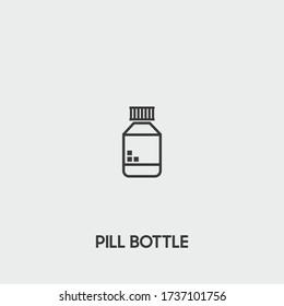 pill bottle icon. pill bottle vector on gray background