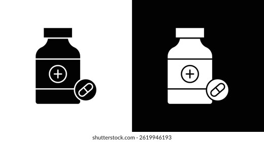 Pill bottle icon vector, solid logo illustration, pictogram