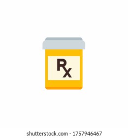 Pill Bottle Illustration Vector Of Flat Design Perfect For Medical Ico