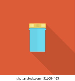 Pill bottle isolated icon on white background.  