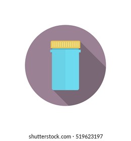 Pill bottle isolated icon on white background. 