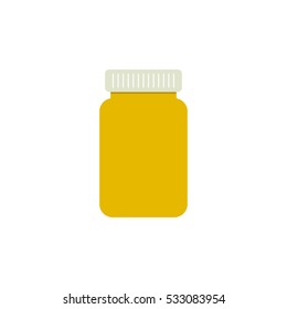 Pill bottle isolated icon on white background. 