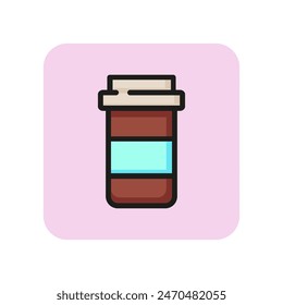 Pill bottle line icon. Drug, painkiller, medication. Pharmacy concept. Vector illustration can be used for topics like rx, prescription medicine, recovery