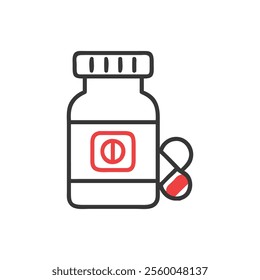 Pill Bottle Medication Healthcare Icon