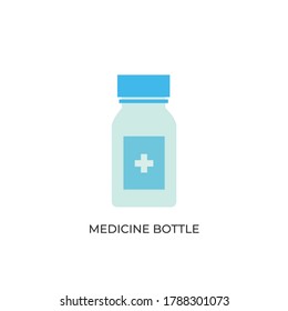 Pill Bottle, medicine bottle icon vector, Drugs. drug box