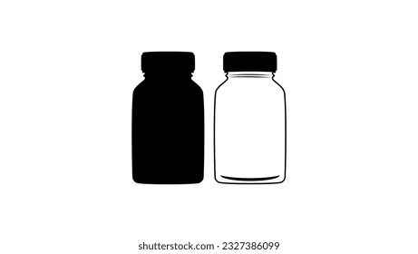 pill bottle silhouette, high quality vector