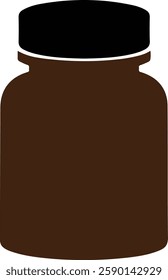 Pill Bottle Silhouette Icon Look Vector