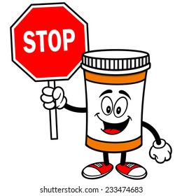 Pill Bottle with Stop Sign
