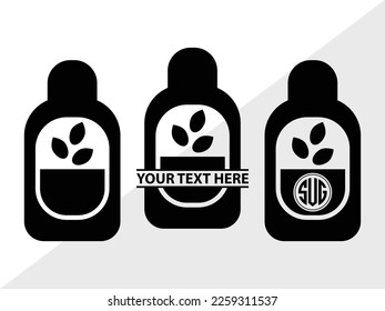 Frasco de pastillas SVG Monograma Ilustración de vectores Silhouette
