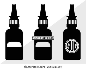 Pill Bottle SVG Monogram Vector Illustration Silhouette