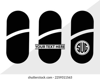 Pill Bottle SVG Monogram Vector Illustration Silhouette