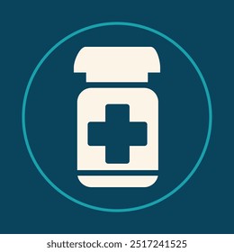 Pill bottle trendy icon regal abstract vector illustration colorful artwork lovely design.eps