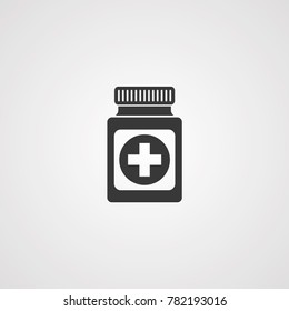 Pill bottle vector icon