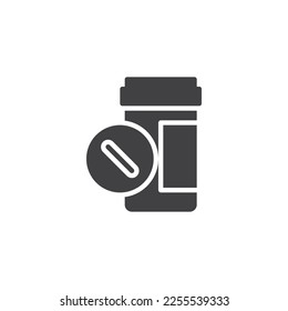 Pill bottle vector icon. filled flat sign for mobile concept and web design. Medication bottle glyph icon. Symbol, logo illustration. Vector graphics