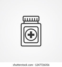 Pill bottle vector icon sign symbol