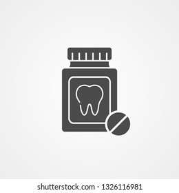 Pill bottle vector icon sign symbol