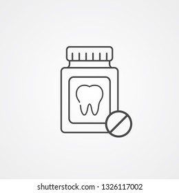 Pill bottle vector icon sign symbol