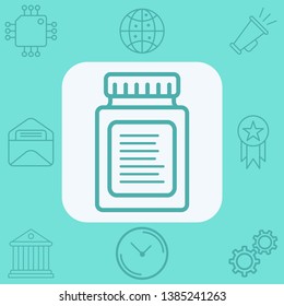 Pill bottle vector icon sign symbol