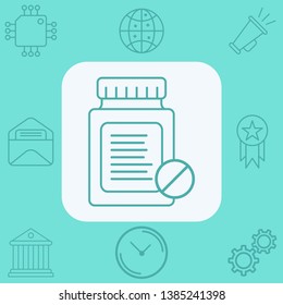Pill bottle vector icon sign symbol