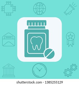 Pill bottle vector icon sign symbol