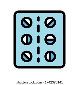 Pill box color icon. Simple illustration of pill box vector icon for web design isolated on white