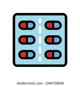 Icono de color de la caja de la píldora. Ilustración simple del icono vectorial de caja de píldoras para el diseño web aislado en blanco