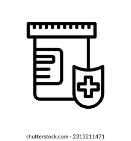 Pill box Syrup Thin line icon - Medical Health - EDITABLE STROKE - EPS Vector