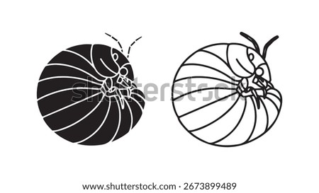 Pill bug outline and filled style