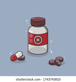pill and capsule bottle with flat carton style