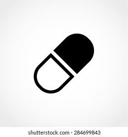 Pill Capsule Icon Isolated on White Background