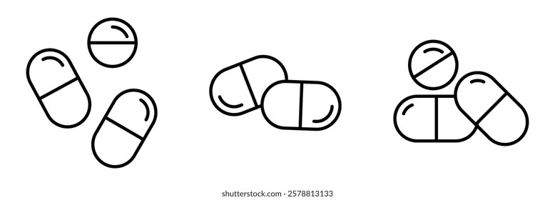 Pill capsule icon. Tablet icon. Pills capsules icon in flat style. Tablet icon vector illustration isolated on white background.