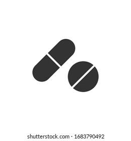 Pill capsule icon vector illustration .Medicine drug, capsule pill modern simple outline vector icon.