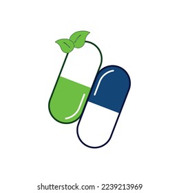 Icono de la cápsula Pill ilustración vectorial estilo plano