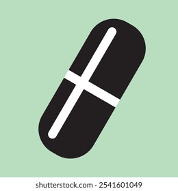 Ilustración vectorial de icono de cápsula de píldora. Medicinas, medicamentos, Ilustración vectorial en tabletas.