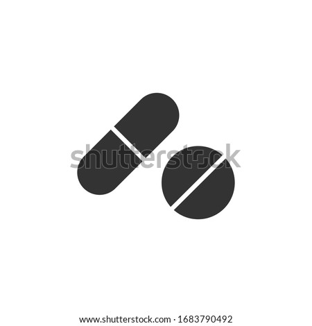 Pill capsule icon vector illustration .Medicine drug, capsule pill modern simple outline vector icon.