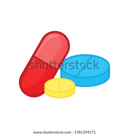 Pill and capsule icon. Pill and capsule vector isolated. Medical and pharmaceutical design element, medicament symbol