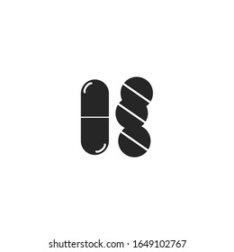 Pill capsule Icon vector sign isolated for graphic and web design. Pill capsule symbol template color editable on white background.