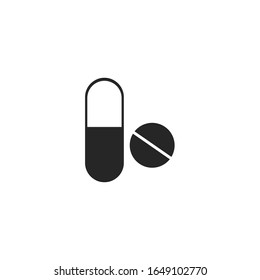 Pill capsule Icon vector sign isolated for graphic and web design. Pill capsule symbol template color editable on white background.